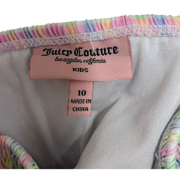 Juicy Couture | Pastel Plaid Pink Green Smocked Bikini Top Girls Size 10 - Picture 2 of 4